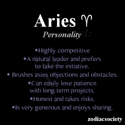 zodiacsociety:  Aries Personality