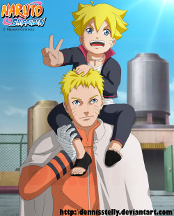 boltandhimawari:  Naruto and Bolt - Father and son by DennisStelly