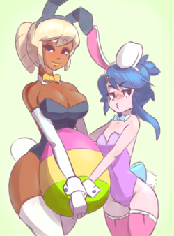gigalithic: a happy easter from the girls! cuties ;9