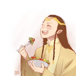 machomachi:  here’s elrond laughing alone with salad 