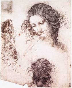 artist-davinci:  Head of Leda, 1505, Leonardo Da VinciSize: 14.7x17.7