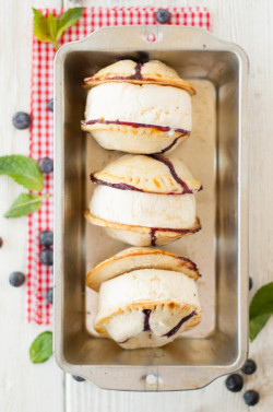 do-not-touch-my-food:  Blueberry Pie Ice Cream Sandwiches 