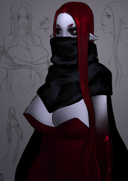 natthelich: Drawing some monster girls, starting with a vampire