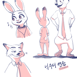 dhaism:  Zootopia Doodle. 주디의 전신 실루엣이 참 귀여워서