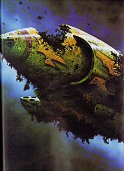 70sscifiart:  A Tony Roberts spread page from the 1979 sci-fi