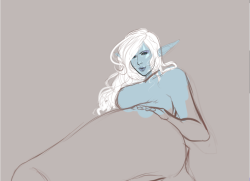 Streaming working on Patreon pin up of Lineage II Dark elf! https://picarto.tv/Steffydoodles