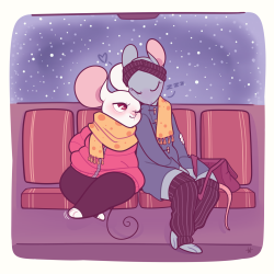 marshmallowmaurice:  A cold ride home.   So freaking cute omg!