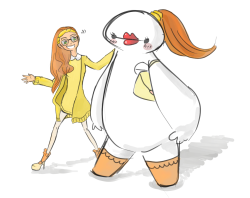 katronart:  What happens when you leave Baymax to Honey Lemon?