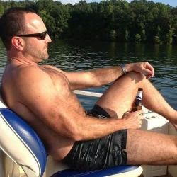 daddysbottom:  I sit on the boat watching my best friend Bill.
