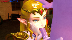 cosmicnoctis: OOT Princess Zelda sucking off a male demon: (HQ)Zelda