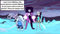 crystalgem-confessions:  I want more fighting. Like, actual physical