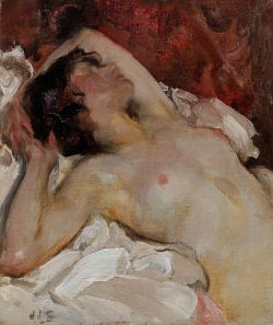 dappledwithshadow:  Reclining Nude, James Jebusa Shannon, s.d.