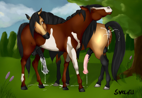 svadilsartbook:  Stallions are so lovely <3 