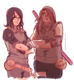 lilithkiss:  au where these 2 ladies are part of konoha police