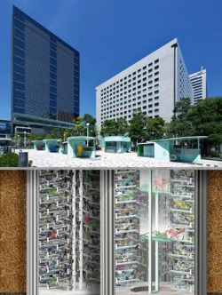 geoffboeing:  Cutaway of Tokyo’s automated bike parking