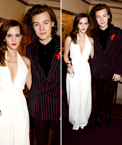 mr-styles:  Harry Styles with Emma Watson, winner of the British