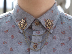 dapperandswag:  Bronze lion collar chains, new in the shop!