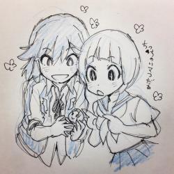 sushiobunny:  Ryuko and Mako and Mako Nendroid.  > u<