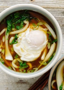 foodffs:Udon Noodle Soup with Bok Choy and Poached EggReally