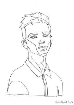 borisschmitz:    “self portrait 3″, continuous line drawing