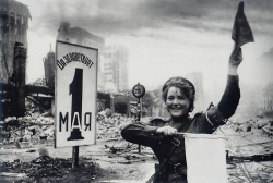 historicaltimes:  Mariya Shalneva  directs traffic in the ruins