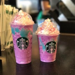 Of course this addict had to try the #unicorn frappucino @starbucks!