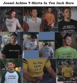 justgirlythings:   tumblahbelike:  movie:  Jensen Ackles T-Shirts