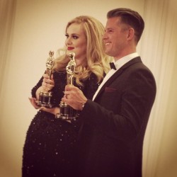 theacademy:  Winners photo backstage #oscars #adele 