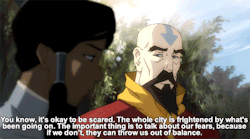 bamfkorra-deactivated20150201:  Tenzin supporting Korra (01x04,