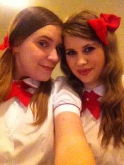 School girl besties! Me and Christy Cutie. 