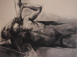 Luis Caballero | 58x48 in | Charcoal on paper mounted on canvas