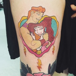 fuckyeahtattoos:  Hercules and Meg by Jaclyn Huertas (DaVinci