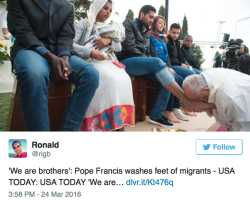 micdotcom:  Instead of banning Syrian refugees, Pope Francis