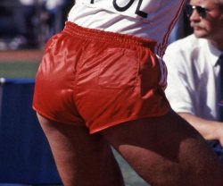 menloveshortshorts:  Shiny Brown Short Shorts 