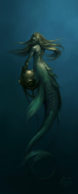 eatsleepdraw:  Deepsea Mermaid by Zara Alfonso Website | Tumblr | DeviantArt | Facebook | ArtStation | Buy