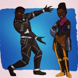catinthemoonstudios:King T’Challa loves his little sister 