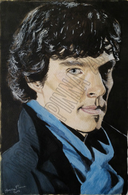 geekandfandomart:    Sherlock.watercolors (Winsor & Newton)