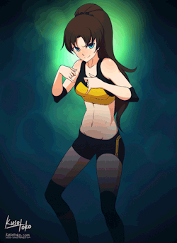 kuso-otoko:  College version Tohsaka Rin in her combat outfit
