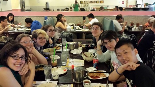 angelicdiaspora:  Refeuling with friends after ANext at an awesome ramen shop Sarah found!  :D whee!