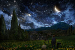 hippie-janessa:    Starry Night in Van Gogh’s Perspective“Look