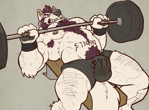 grimfaust: Stoffer is a stronk wuffo! Just look at that power belly~  for @StofferTheWolf  