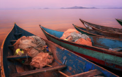 souls-of-my-shoes:   	Colorful fishing boats on Lake Victoria,