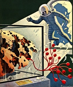 sciencefictiongallery:  Lloyd Birmingham - Spawn of Doom, 1961.