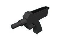 Another 3D gun doodle. Hand held P-90 clip feed style Machine