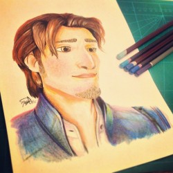 wolfiboi:  Finally finished Flynn! #art #pencilcrayons #disney