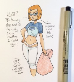 pinupsushi: So here is the entire Laundry Day Gwen tiny doodle
