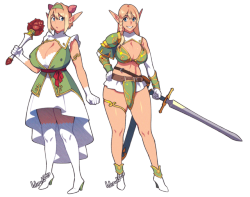 lilirulu:  Elf Twins - Cleric Lyla and Paladin Lina Made with