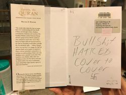 the-movemnt: Quran and Islam-themed books defaced at library