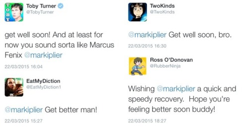 warfstacheandthewinchesters:  Master post of love for markiplier while he was in hospital <3  This was awesome to see! Thanks for compiling it because I missed some of these!
