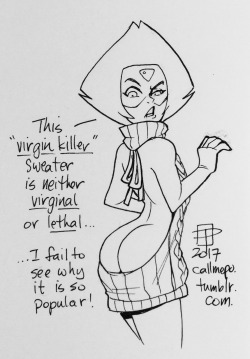 callmepo:Tiny doodle of Peridot trying to understand hu-man fashion